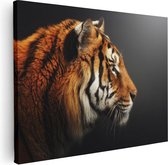 Artaza Canvas Schilderij Zijaanzicht Van Een Tijger - Tijgerkop - 40x30 - Klein - Foto Op Canvas - Canvas Print