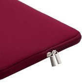 Laptop sleeve voor Dell Chromebook -  laptop hoes - sleeve - Dubbele Ritssluiting - Soft Touch - spatwaterbestendig - extra bescherming - 14,6 inch   (Bordeaux Rood)