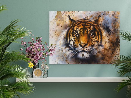 Artaza Peinture sur Toile Tigre Peint - Abstrait - 40x30 - Klein - Tableau sur Toile - Impression sur Toile