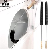 Essible radiatorborstel - Schoonmaakborstel - Schrobborstel - Schrobborstel met steel - Multifunctioneel - Hout - 70 Centimeter - Zwart - 2 Stuks