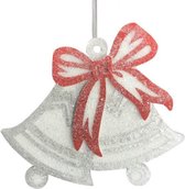 hangfiguur kerstklokken 42 x 49 cm rood/zilver/wit
