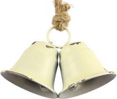kersthanger duo-klok Graham 15 cm staal wit
