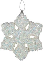 kerstboomhanger sneeuwvlok glitter 20 cm wit