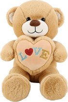 Pluche Beer 45cm - Teddybeer - Knuffelbeer - Valentijns Knuffel - Valentijn Cadeau - Bruin