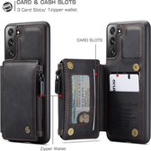 Hardcase met portemonnee Samsung Galaxy S21 - Zwart