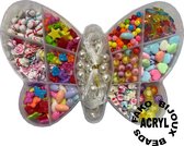 Fako Bijoux® - Set de Perles - Acryl - Fabrication de Bijoux - Série 8 - Papillon - 350 Pièces