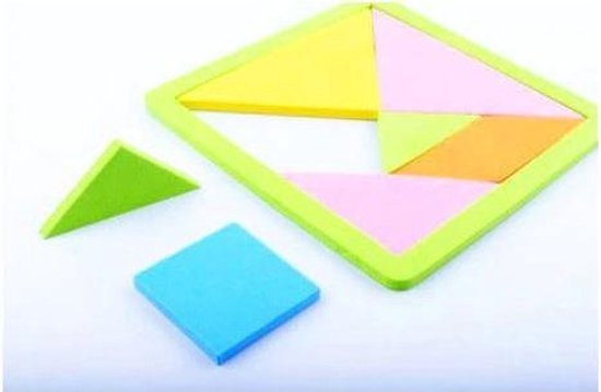 Thumbnail van een extra afbeelding van het spel Akyol® Tangram puzzel | Puzzels | Educatief speelgoed | Leren | Oefenen | Voor kinderen | Meerdere kleuren