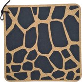 Pannen Onderzetter KIARA - Giraffe - Bruin / Zwart - Kurk - Vierkant - 19 x 19 cm - Set van 2