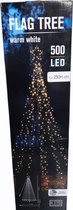 LED Kerstboom met timer functie  - 500 LED Lampjes   -  2.5 meter hoog  -  Warm wit  -  LED vlaggenboom  -  Binnen en Buiten  -  Flag Tree  -  Warm White - Kerst