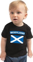 Scotland baby shirt met vlag zwart jongens en meisjes - Kraamcadeau - Babykleding - Schotland landen t-shirt 68 (3-6 maanden)