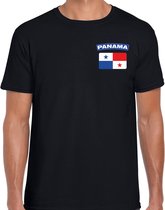 Panama t-shirt met vlag zwart op borst voor heren - Panama landen shirt - supporter kleding XL