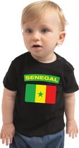 Senegal baby shirt met vlag zwart jongens en meisjes - Kraamcadeau - Babykleding - Senegal landen t-shirt 74 (5-9 maanden)