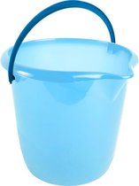 Blauwe schoonmaak emmers/huishoud emmers 10 liter van diameter 28 cm en hoogte 26 cm
