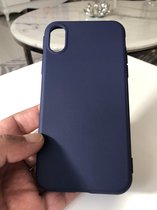 ORLINE  Hoogwaardige iPhone X/XS/10 Siliconen case Backcover TPU hoesje Donkerblauw