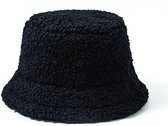 Bucket Hat - Zwart - Teddy - Fakefur - Nepbont - Winter - Hoed