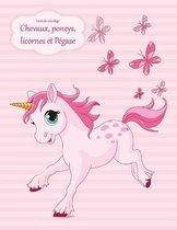 Livre de coloriage Chevaux, poneys, licornes et Pegase 1