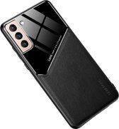 Zwarte hardcase voor Samsung Galaxy S21 met metalen achterzijde