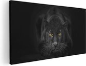 Artaza Canvas Schilderij Zwarte Panter Met Oranje Ogen - 120x60 - Groot - Foto Op Canvas - Canvas Print