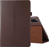 Voor Honor Tablet V7 Pro Litchi Textuur Effen Kleur Horizontale Flip Lederen Case met Houder & Pen Slot (Bruin)