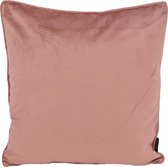 Velvet Piped Kussenhoes | Fluweel - Polyester | 45 x 45 cm | Bies Oudroze