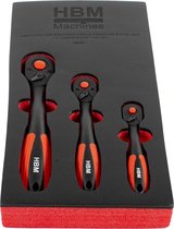 3 Delige Professionele Premium Ratelset 72 Tands Rood / Zwart