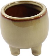 bloempot Romana 10,5 x 9,2 cm keramiek geel