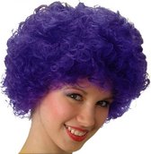 pruik afro 32 cm synthetisch paars one-size