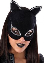 halfmasker Kat dames zwart one-size