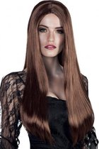 pruik Heks dames synthetisch bruin