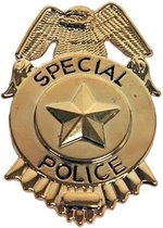 politiebadge Special Police 7 cm goud