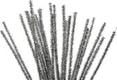 chenille draad 24 stuks 30 cm 6 mm zilver