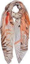 Juleeze Sjaal Dames Print 85x180 cm Oranje Synthetisch Shawl Dames