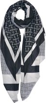 Juleeze Sjaal Dames Print 85x180 cm Zwart Synthetisch Shawl Dames Cadeau voor haar
