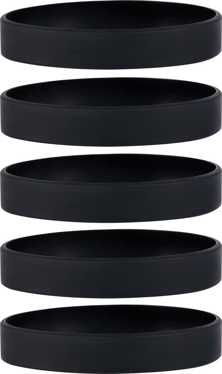 Dinilu - 30 x Siliconen Armbanden Zwart - voor Volwassenen
