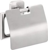 tesa® Esteetic toiletrolhouder met deksel, zelfklevend, roestvrijstalen look