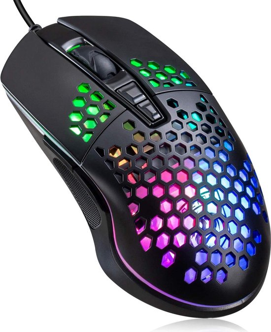 Souris Gamer Ergonomique , Souris Gaming Eclairage RGB / 7200 DPI