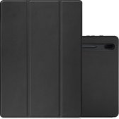Samsung Galaxy Tab S7 FE Hoesje Case Hard Cover Met S Pen Uitsparing Hoes Book Case Zwart