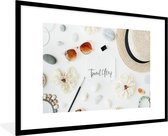 Fotolijst incl. Poster - Tropisch - Hoed - Collectie - 90x60 cm - Posterlijst
