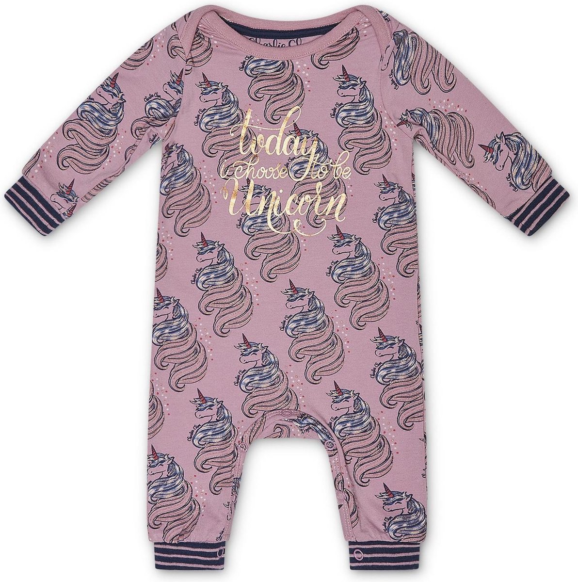 Charlie Choe Jumpsuit Roze unicorn - Maat 68