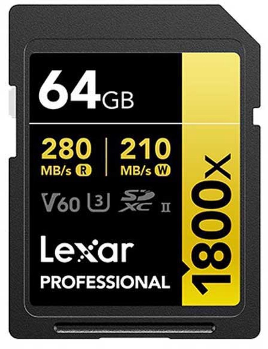 Lexar Professional SDXC 64GB BL 1800X UHS-II V60 Gold