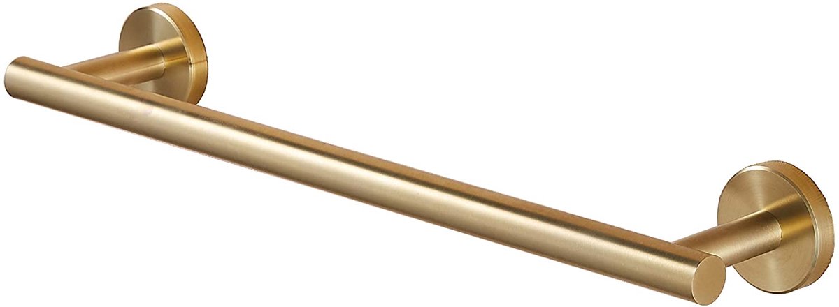 TuseRxln Handdoekenrek - Metaal Handdoekrek - 40 cm Wandmontage in Geborsteld Goud - 1 stuks - Badkamer