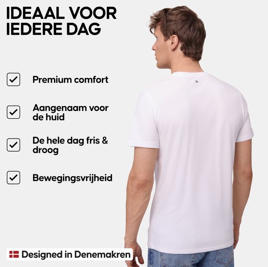 T-Shirt DANISH ENDURANCE pour Homme - V- Wit- 2XL