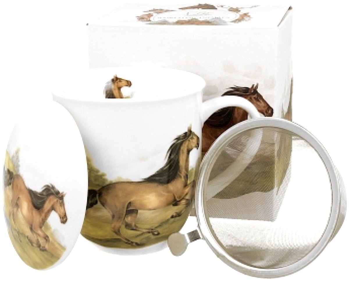Duo Gifts Theeset Paarden Bayside – Mok, Theefilter & Deksel – Cadeaudoos