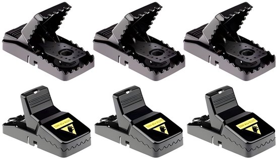 Knaak Muizenval - 6 Stuks - Ongedierte - Muizenklem - Zwart