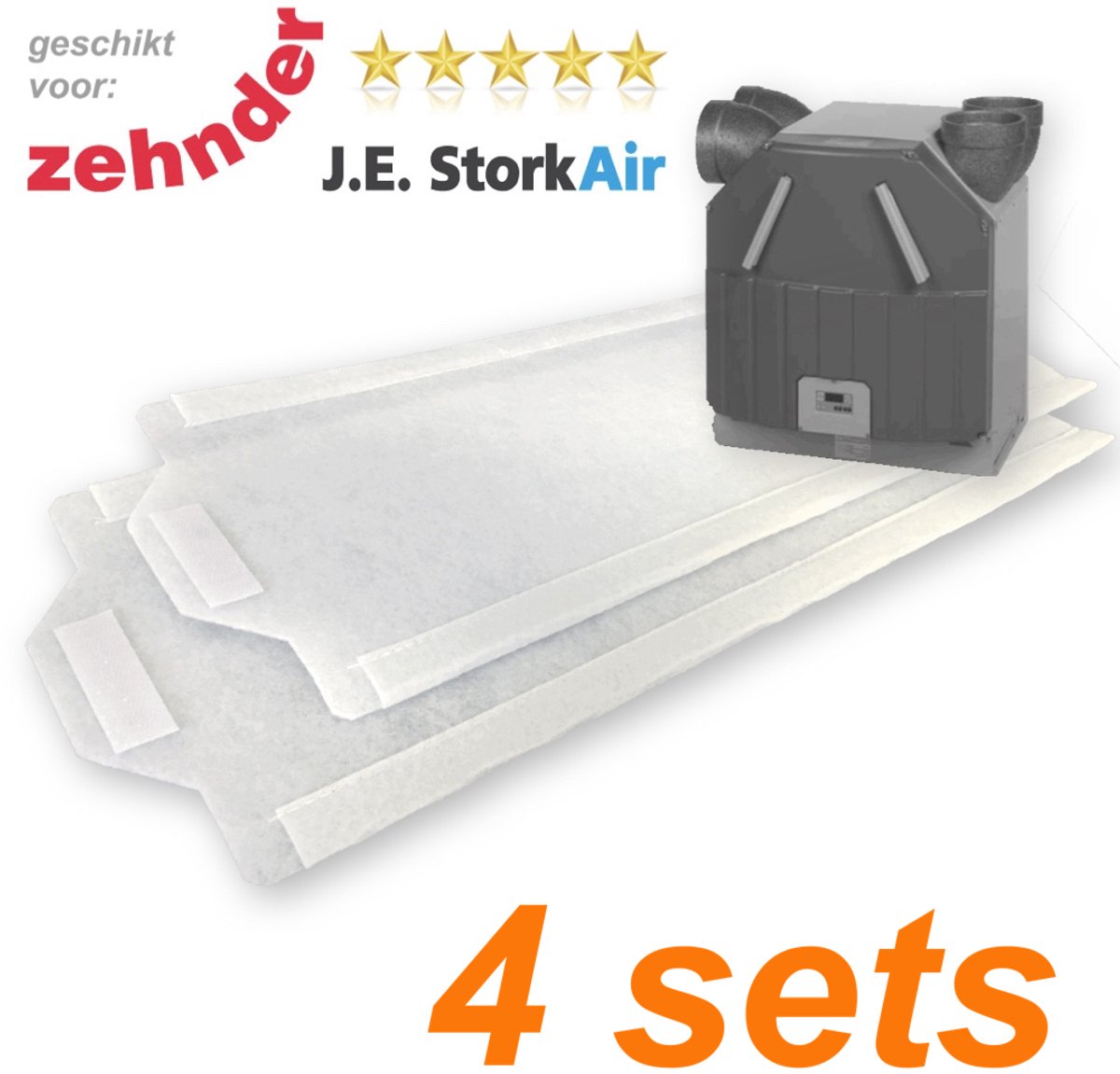 Zehnder JE StorkAir WHR 90/91 - WTW Filters - klasse G3 - 4 filtersets