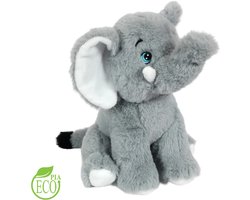 PIA Soft Toys - Eco Knuffel Olifant - zittend - Geborduurde Ogen - 21 cm