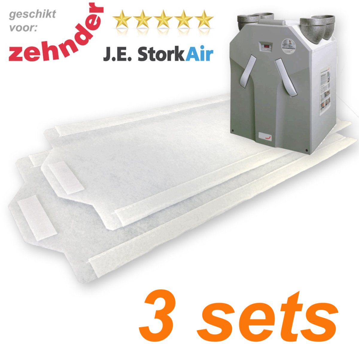 Zehnder JE StorkAir WHR 930 - WTW Filters - klasse G3 - 3 filtersets