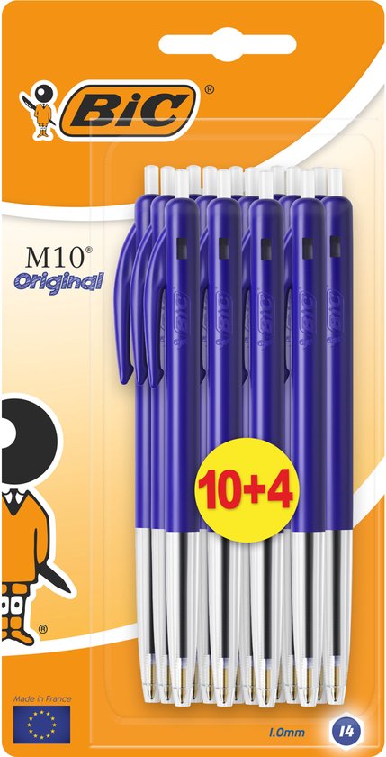BIC M10 Original - Balpennen - Pen - Uitschuifbaar - Balpen - Pennen - 14 Stuks