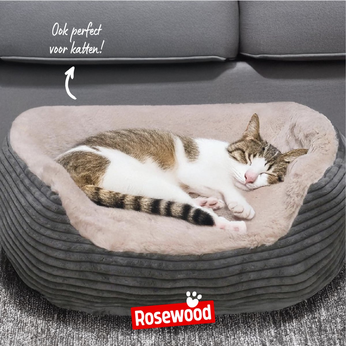 Rosewood Jumbo Cord Plush Hondenmand Ovaal thumbnail 4