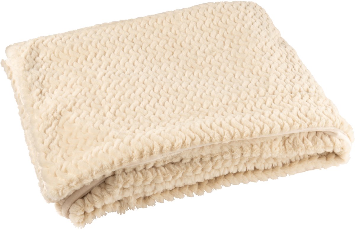 J-Line deken - polyester - beige